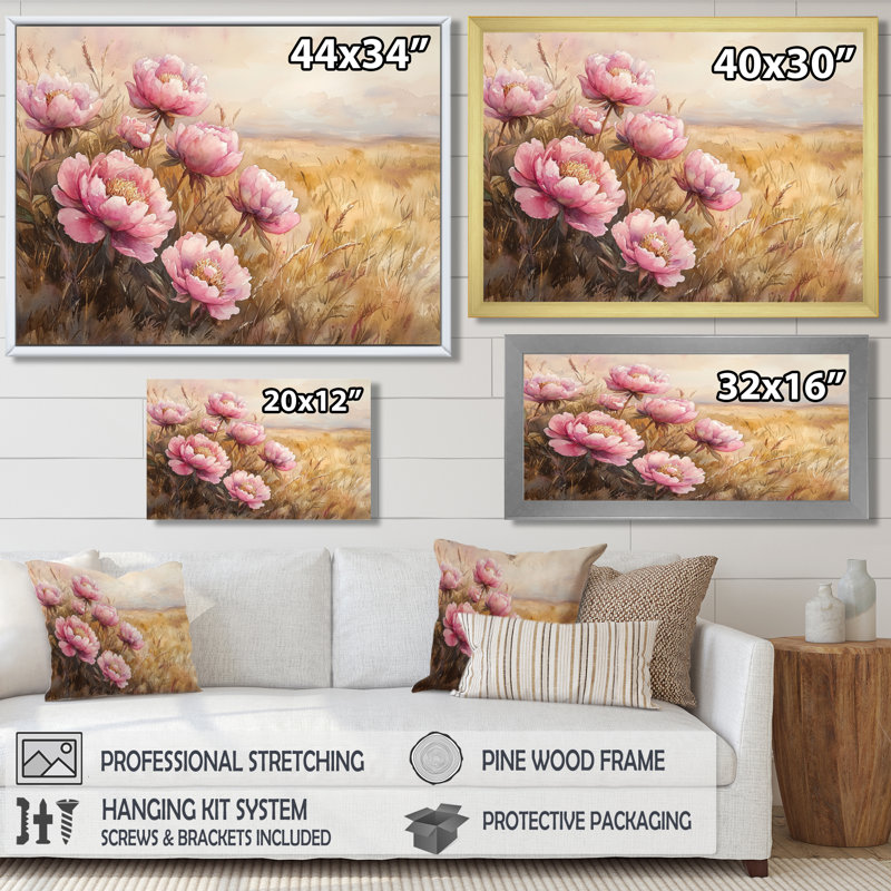Pivoines par The Open Prairie I - Pivoines, reproductions encadrées, Reproduction encadrée d'une seule photo sans pass, Noir