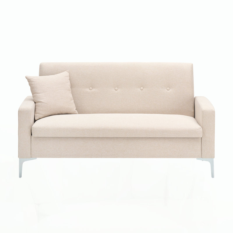 Canapé double 57 po avec rangement, Beige Fabric