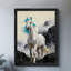Art encadré noir, un magnifique cheval onirique, impressions de style rétro-1989454738