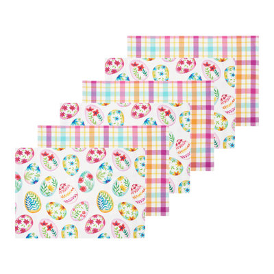 Easter Egg Charm & Plaid Placemat Set of 6