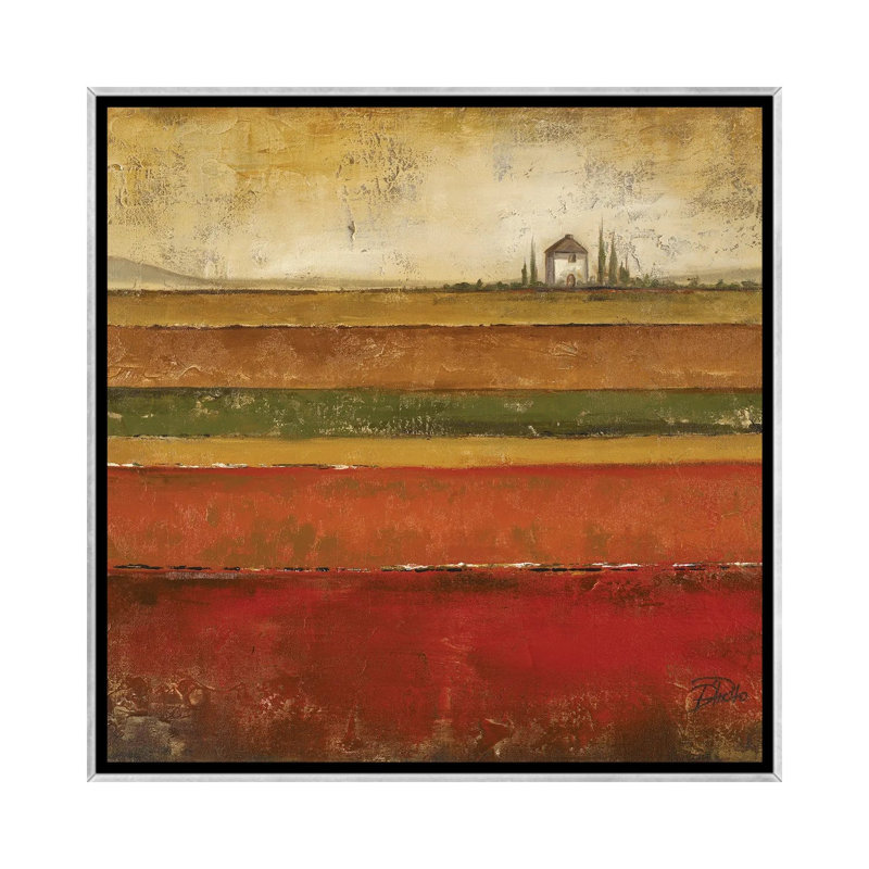 "Tuscany I" par Patricia Pinto, impression d’art graphique, Pas de tapis, Toile avec cadre argenté