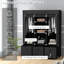 HOMCOM Fabric Wardrobe for Bedroom 5 Shelves 3 Fabric Drawers Black