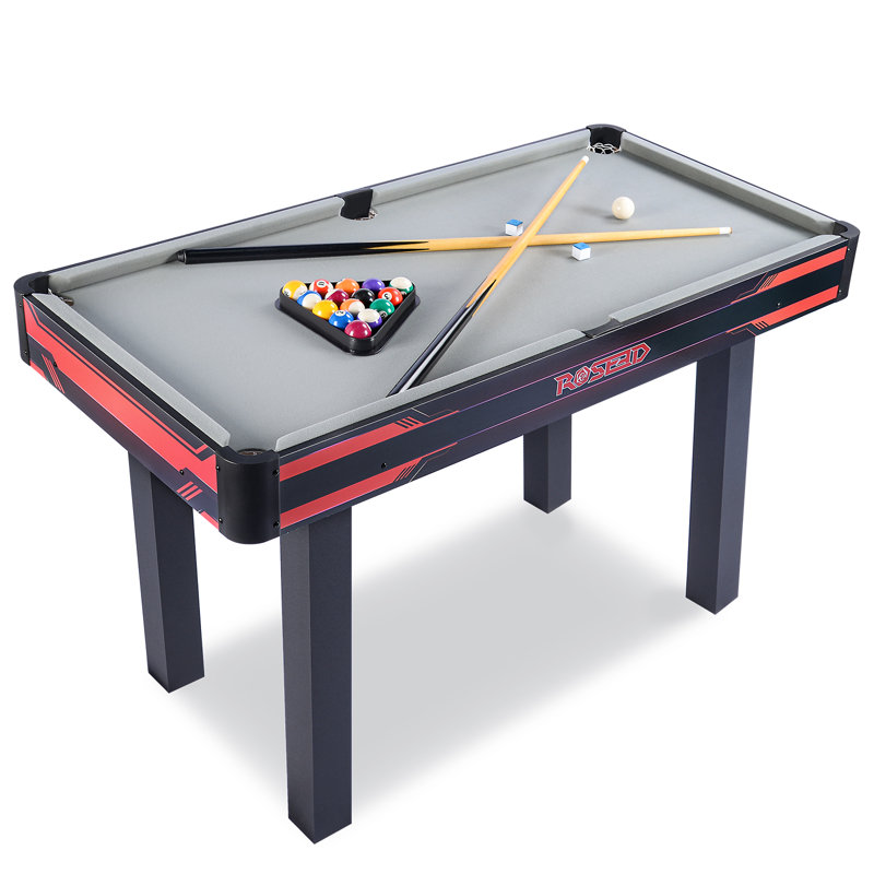 ROSEED 48" Complete Set Pool Table, Compact Size with Premium Velvet Tabletop and Solid Cue Sticks