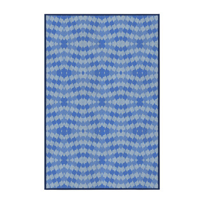 Tapis bleu ciel à motifs