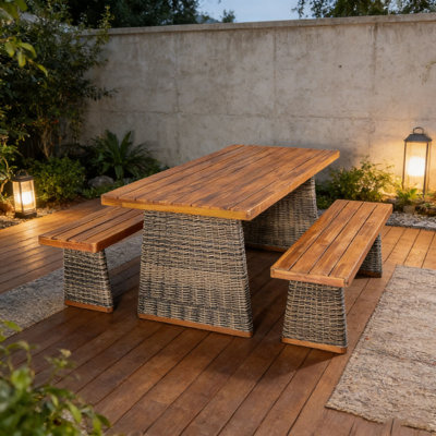 Acacia Wood Dining Set