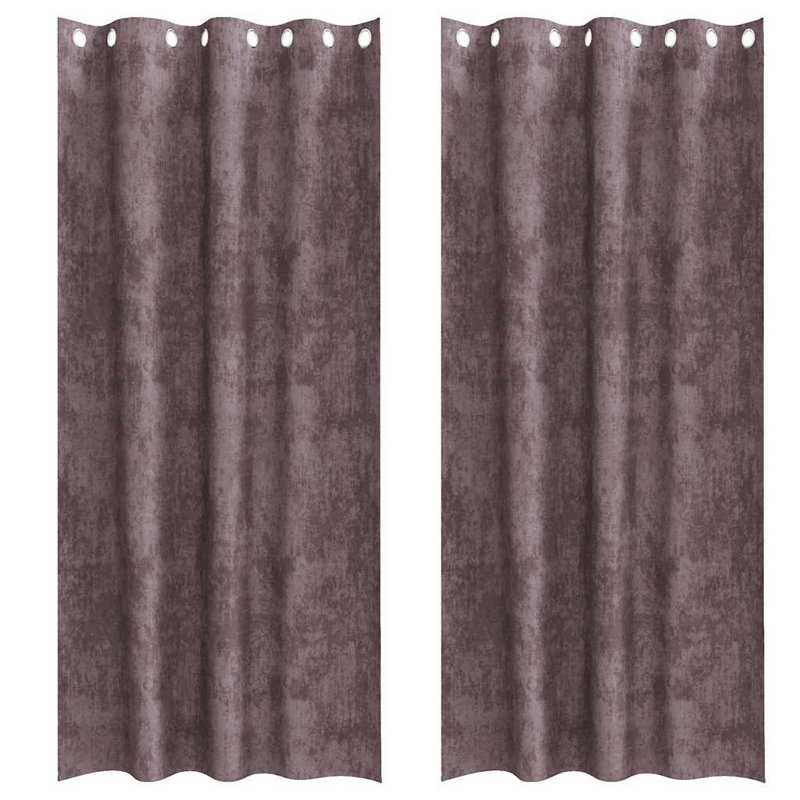 Alithia Velvet Room Darkening Curtain Pair, Brown, 140cm Width x 245cm Drop