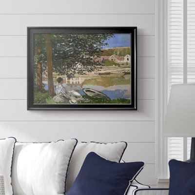 Sur la berge de la seine, Bennecourt (scène de rivière à Bennecourt) - Claude Monet - Toile tendue avec châssis, 1868