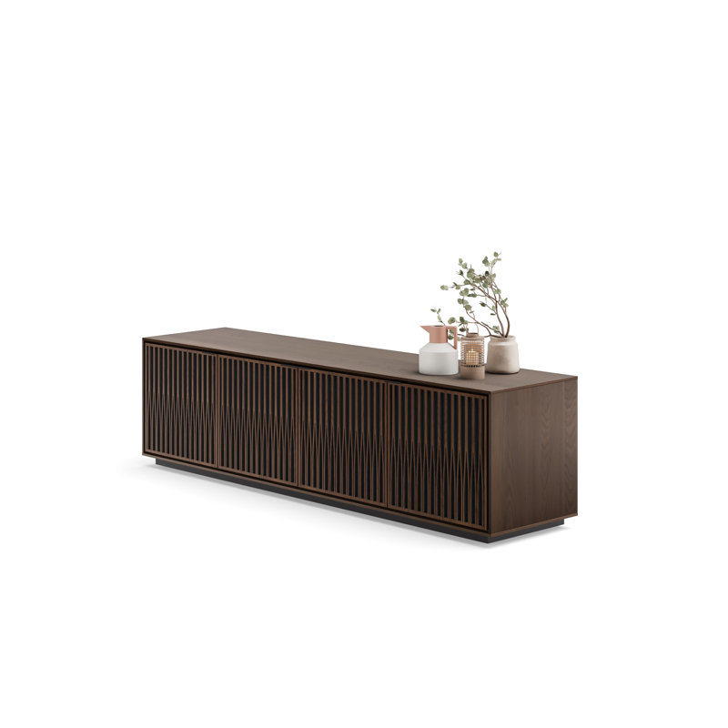 Elements - Cabinet with Rolling Plinth Base - Tune Door, Toasted Oak