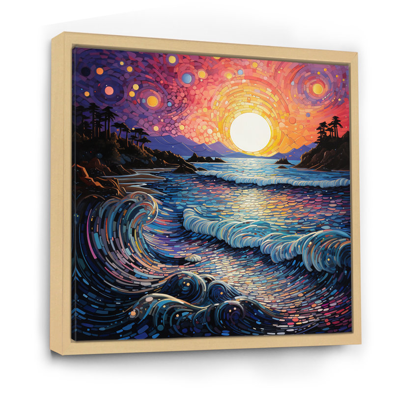 Colourful Beach Landscape II - Nautical & Beach Canvas Prints, Cadre naturel flottant, H 16 po x l 16 po x P 1 po