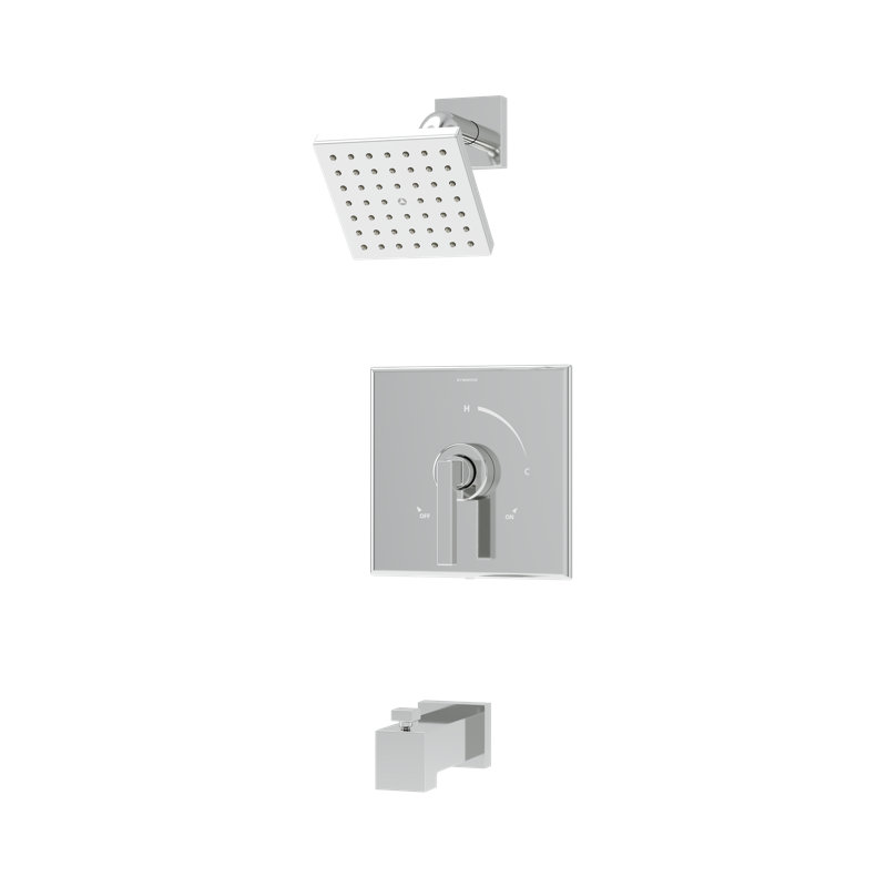 Duro HydroMersion Single Handle Tub and Shower Faucet Trim Kit, Polished Chrome