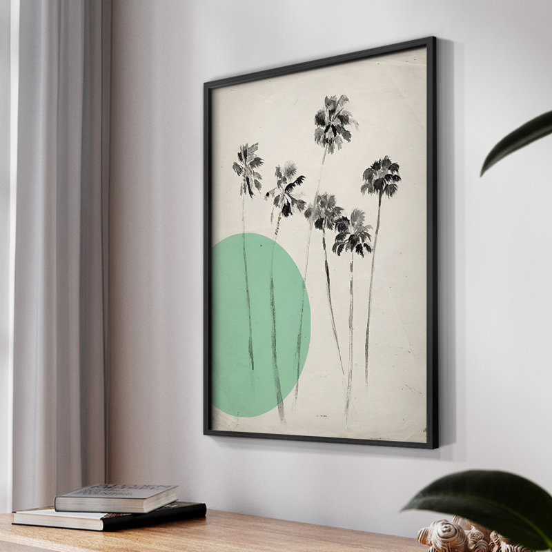 Motif floral rétro - coin fermé, Noir, H 10 po x l 8 po