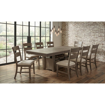 Extendable Walnut Wood Dining Set