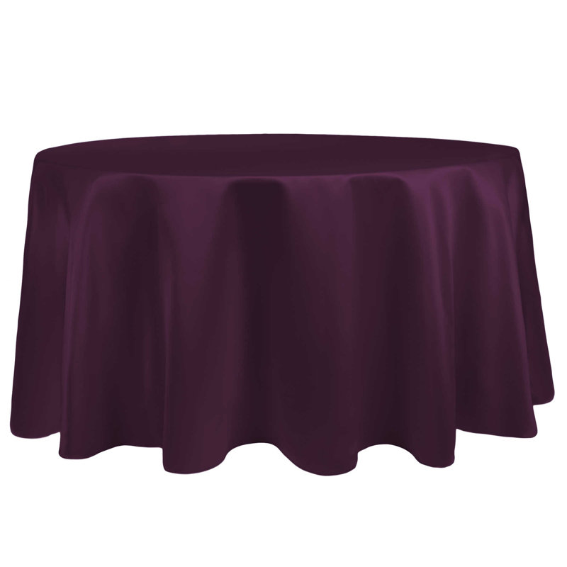 Ultimate Textile -10 Pack- Bridal Satin 108-Inch Round Tablecloth, Aubergine Eggplant Purple
