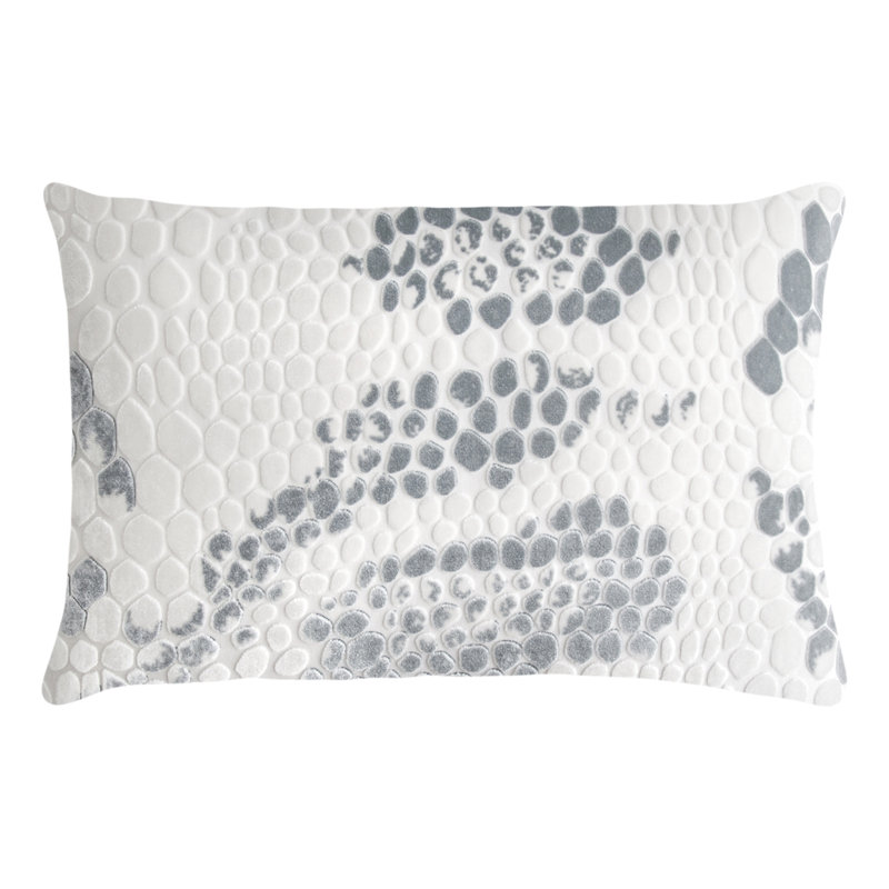 Lumbar Velvet Pillow Cover & Insert, 14"H x 20"W, White