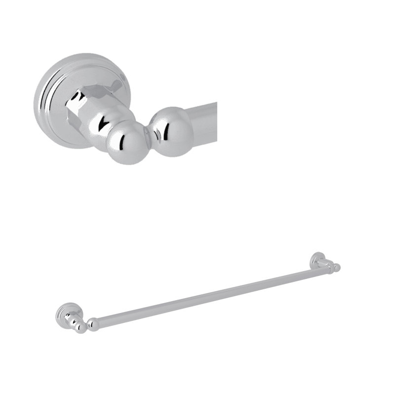 Edwardian Towel Bar, Polished Chrome, 2" H x 27.5" W x 2.5" D
