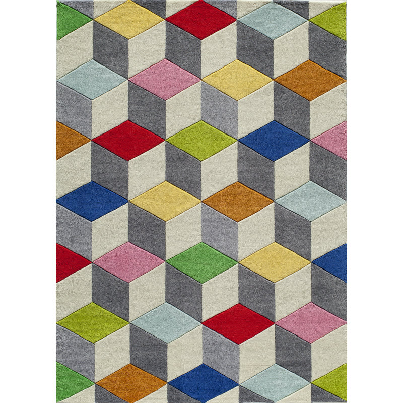 Tapis géométrique fait à la main, Rectangle 2 pi x 3 pi