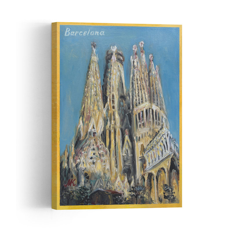 Sagrada Familia Barcelona Abstract Contemporary Architecture City Wall Art Print 1 Piece Wrapped Canvas Wall Art