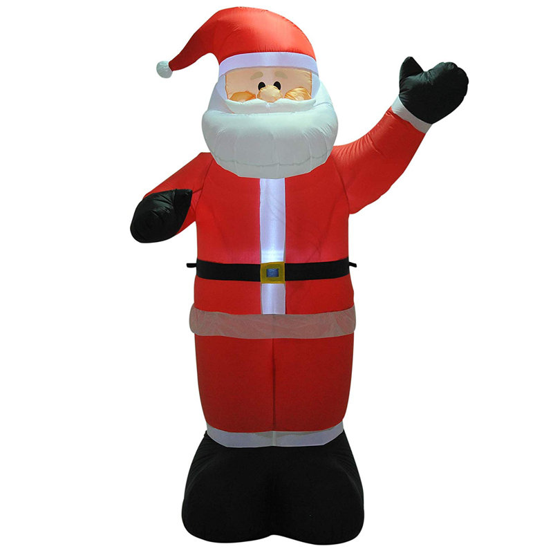 HOMCOM Inflatable 8ft Tall Santa Claus Xmas Decoration Airblown Yard LED Light