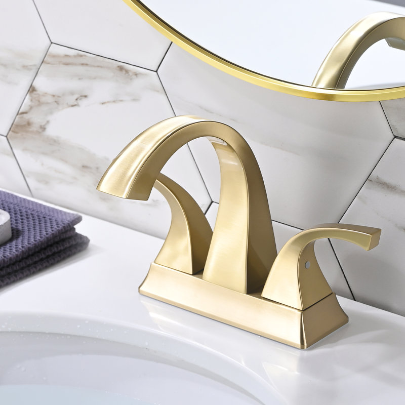 2-handle Bathroom Faucet, Brushed Gold