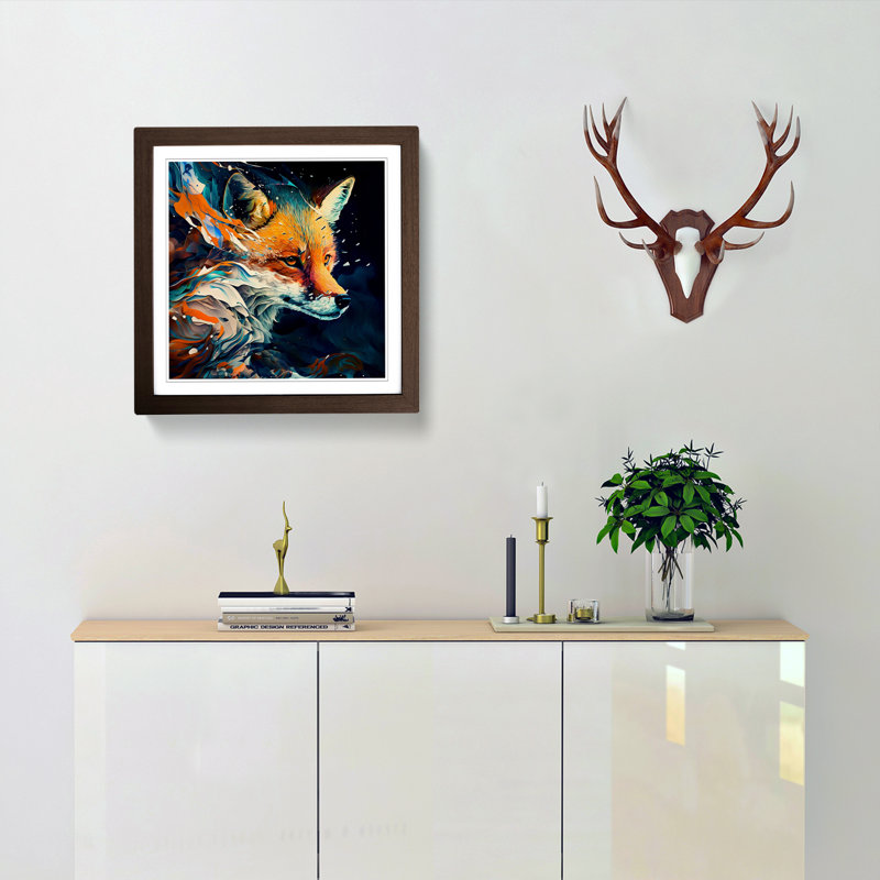 Single Picture Frame Print on Wood, Walnut