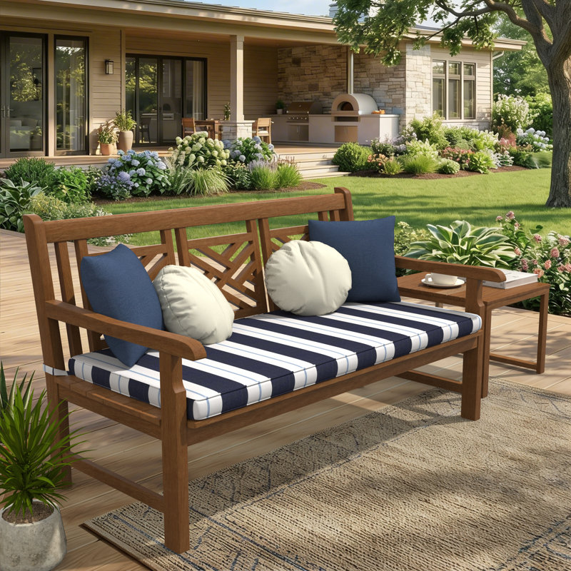 Sunbrella® Indoor/Outdoor Bench Seat Cushion, 3" Thick, 37" W x 17" D, Sunbrella® Relate Harbor
