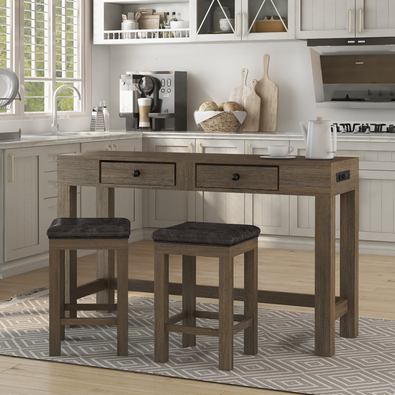 3-Piece Counter Dining Table Set, 3