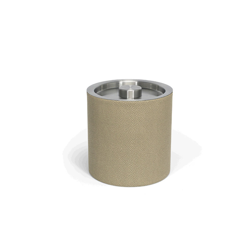 Belize Stainless Steel Ice Bucket, Brushed Silver/Dune