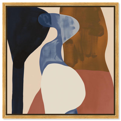 Impression sur toile «Ochre Overlap II» par Art Remedy, cadre doré, 40 x 40