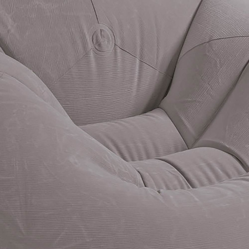 Grey Inflatable Corduroy Beanless Bag Lounge Chair