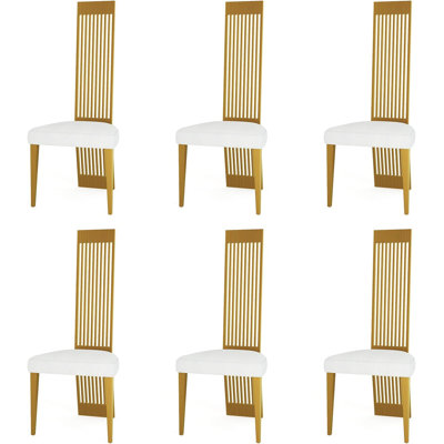Chaises de salle à manger blanches avec pieds argentés