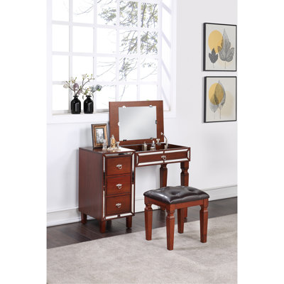 Ensemble de meuble-lavabo traditionnel couleur cerise avec tiroirs de rangement 1 pièce