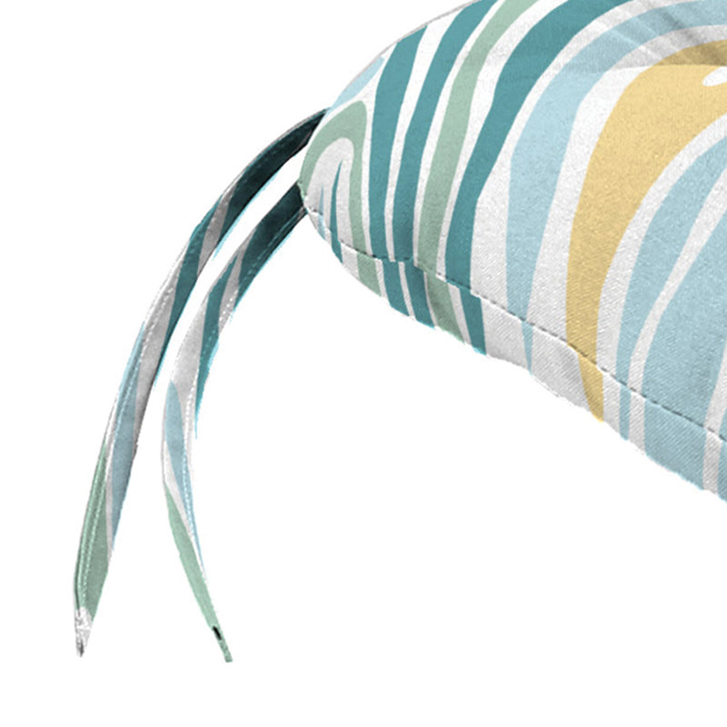 17" x 18" Bryan Walnut Leaves Tufted Outdoor Wicker Seat Cushion with Ties (Set of 2), Multi-colored Abstract