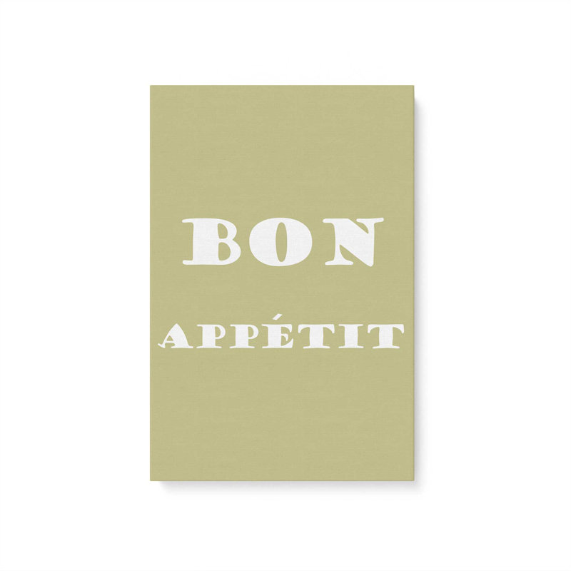 Toile tendue Bon Appetit, H 12 po x l 8 po