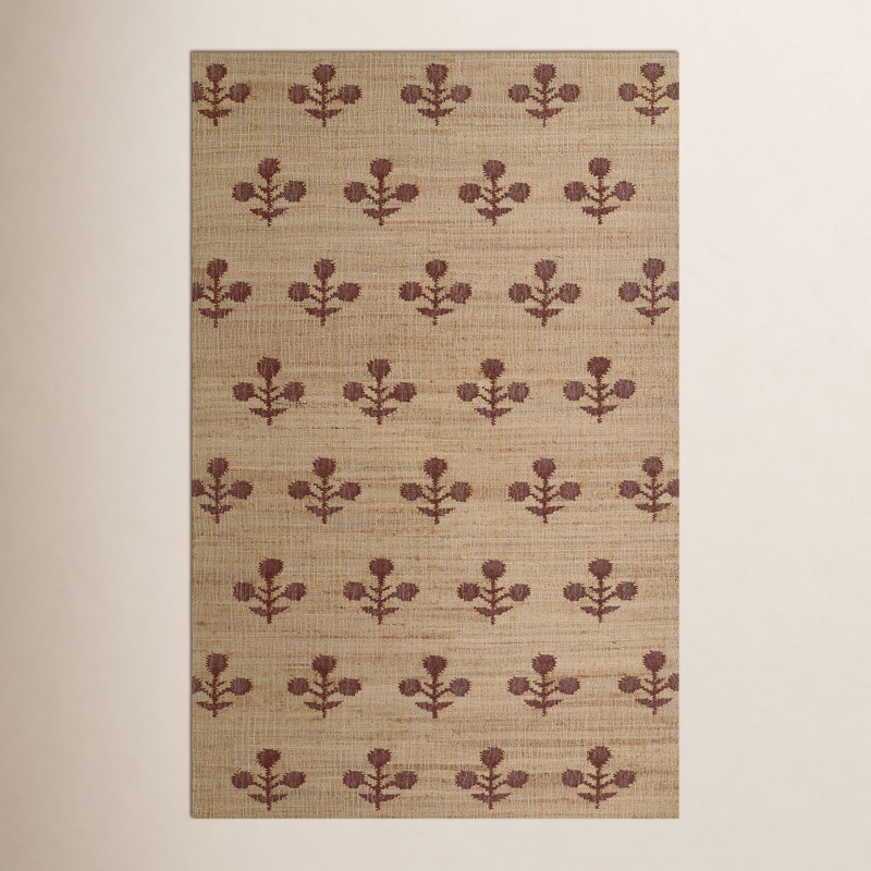 Erin Gates by Momeni Orchard Bloom Rust Hand Woven Wool and Jute Area Rug, Rectangle 9' x 12'