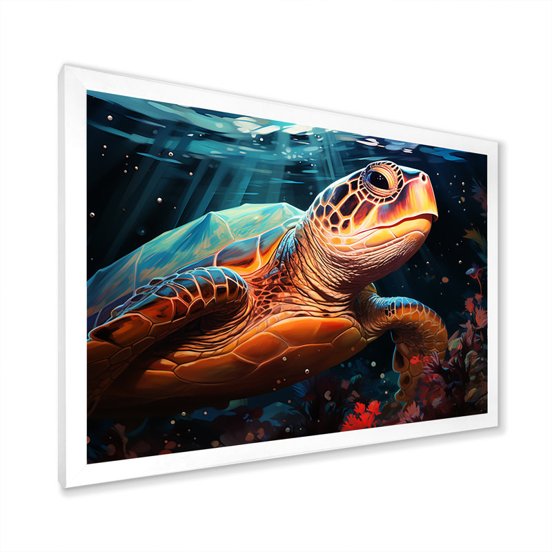 Contemporary Marine Life III, Cadre simple blanc, H 12 po x l 20 po x P 1 po