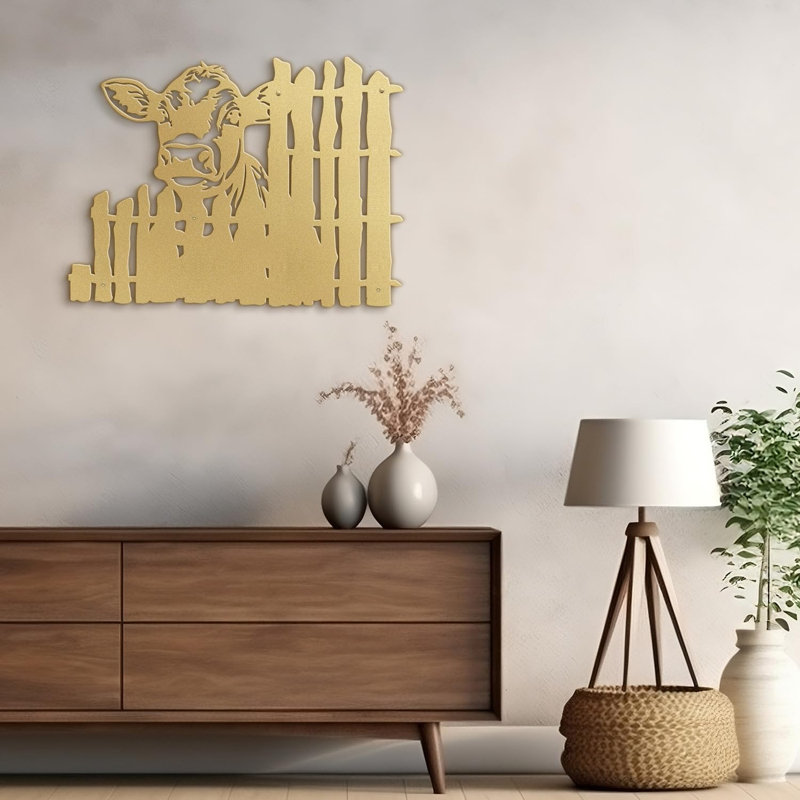 Wall Decor Metal, 12" H x 18" W x 0.05" D, Gold