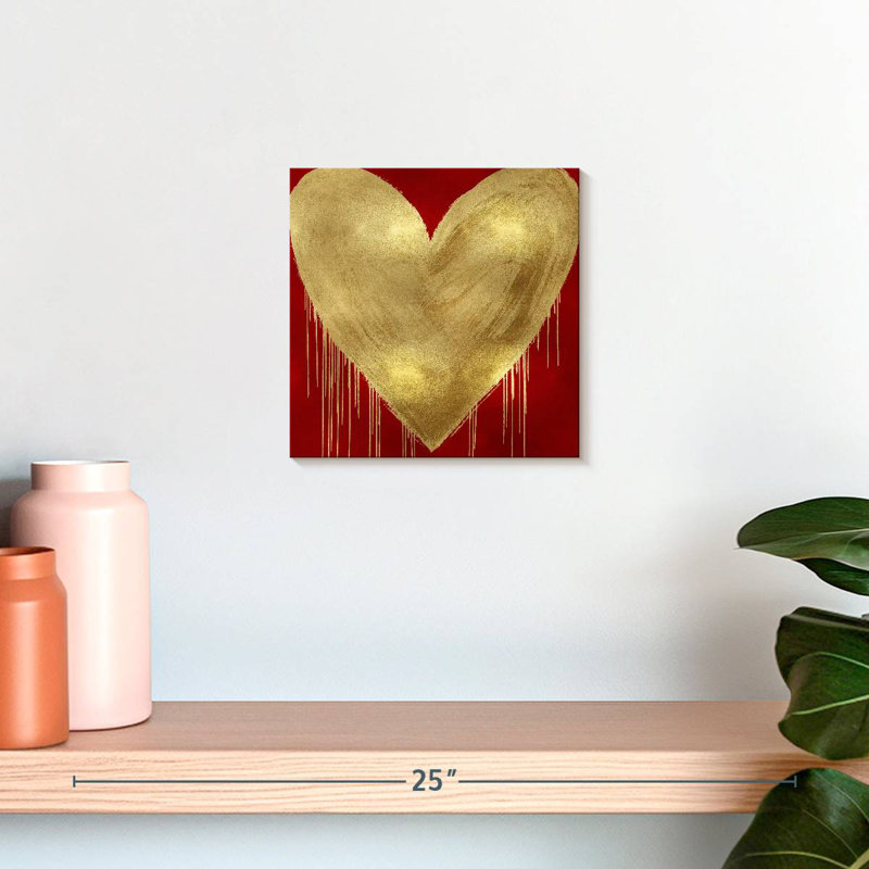 Hardie Big Hearted Gold sur fond rouge, H 10 po x l 10 po