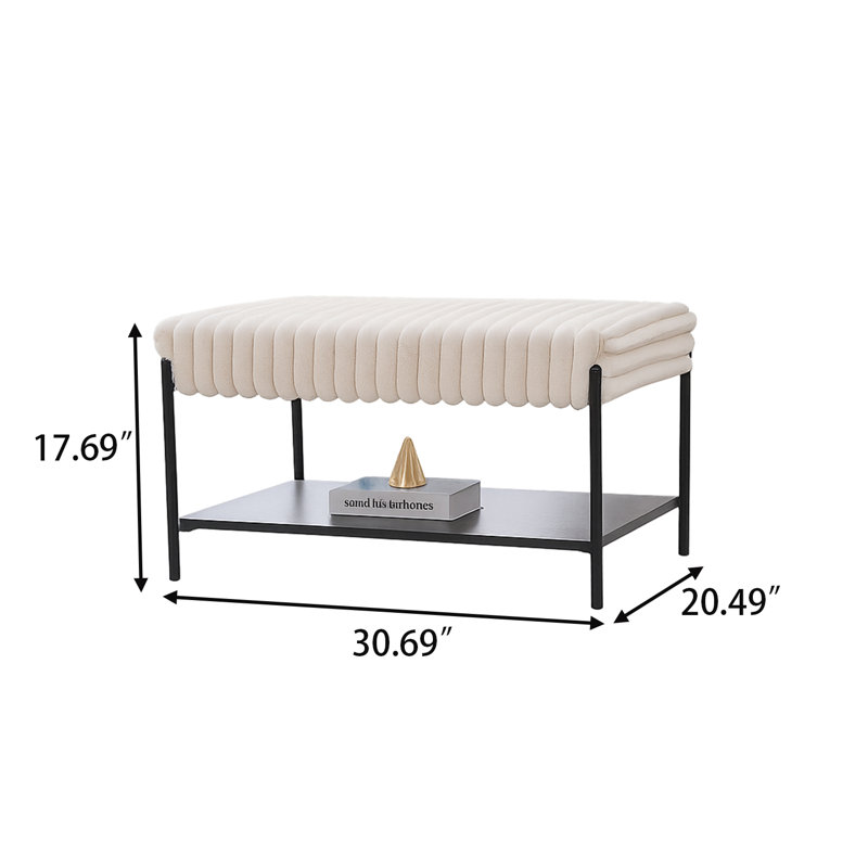 Repose-pieds avec rangement et repose-pieds Modern, Beige