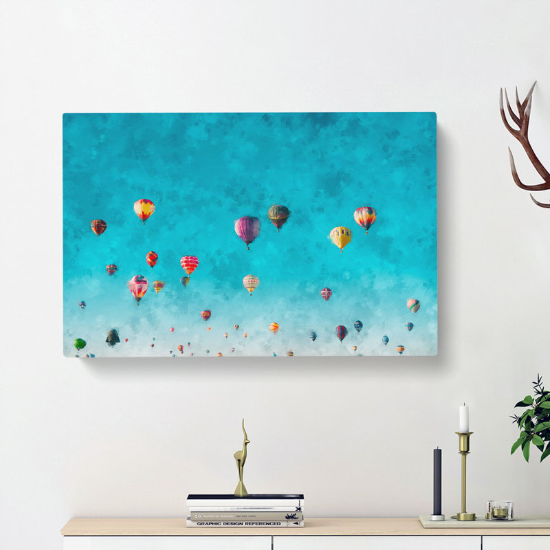 The Hot Air Balloons - Wrapped Canvas, 60cm H x 91cm W x 3cm D