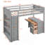 Lit mezzanine avec tablettes et bureau