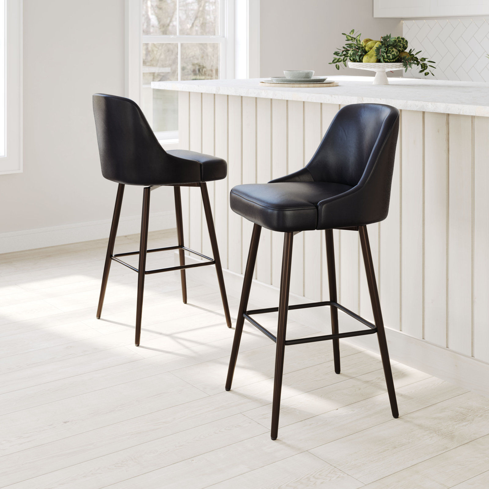 Zack " Bar Stool, Black/Bronze, 30.3" Seat Height