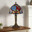 Lampe de table 14 "vintage avec abat-jour en verre coloré Tiffany (ampoule incluse)