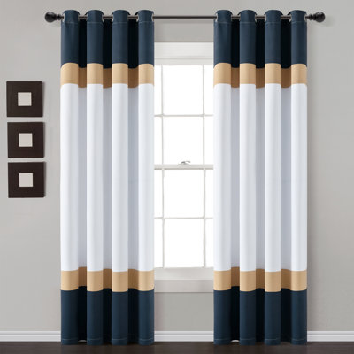 Alexander Color Block Room Darkening Curtain Pair