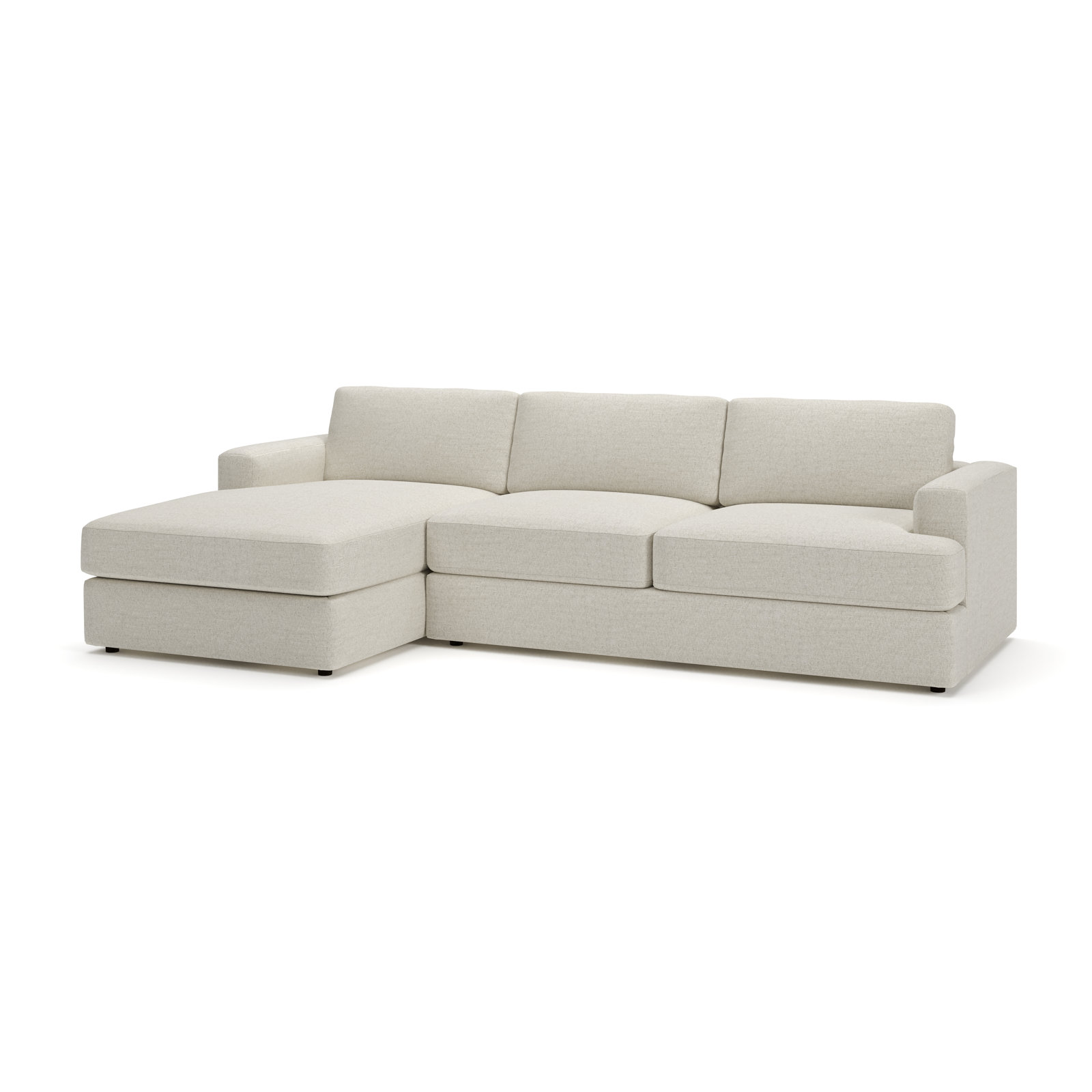 Cayden Sectional with Chaise, Macarena Light Gray Canvas, Left Hand Facing