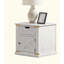Table de bout de style rustique blanc antique avec table de bout et tiroirs