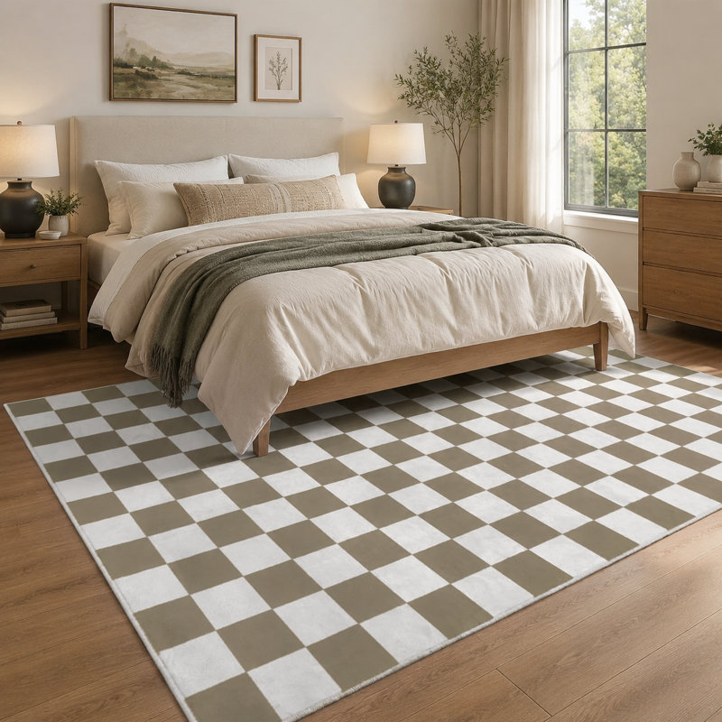 Tapis à carreaux et tapis lavables Fillender, Rectangle 5 pi x 7 pi 1 po