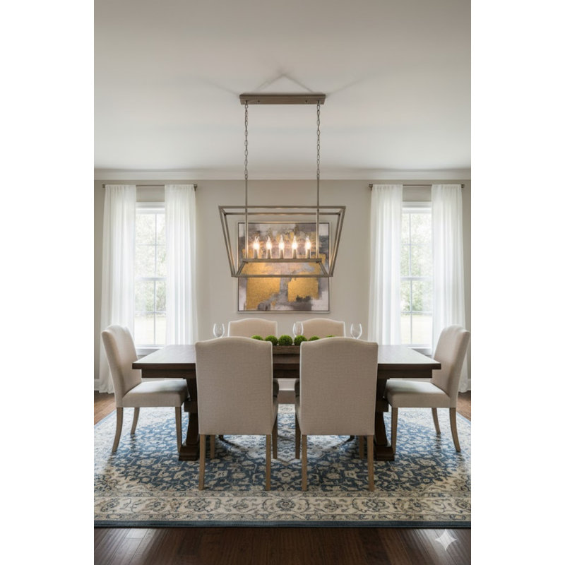 Industrial 8 Light Lantern Frame Chandelier