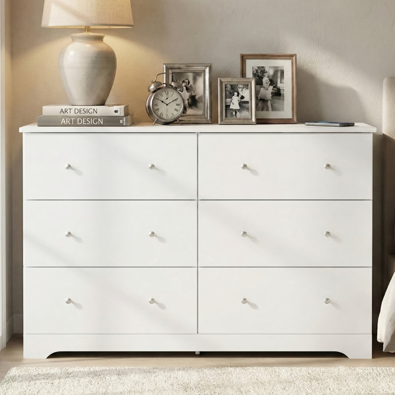 Blaklee 6 Drawer Dresser 47.24'' W, White