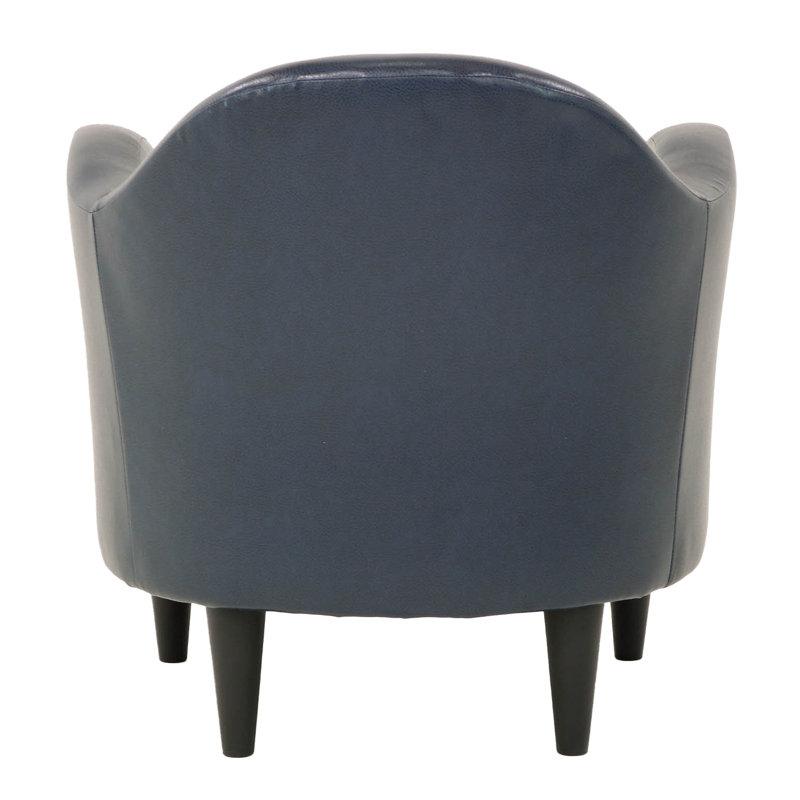 Fauteuil demi-tonneau l 30,5 po Tangier, Similicuir bleu