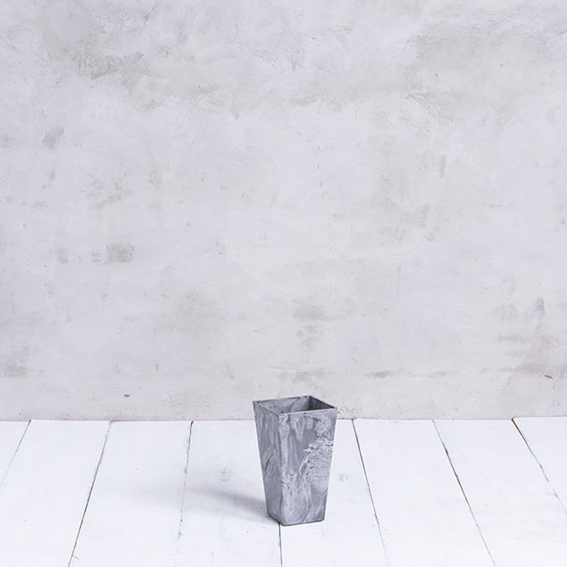 Sewickly Pot Planter, 13.5" H x 7.5" W x 7.5" D, Gray
